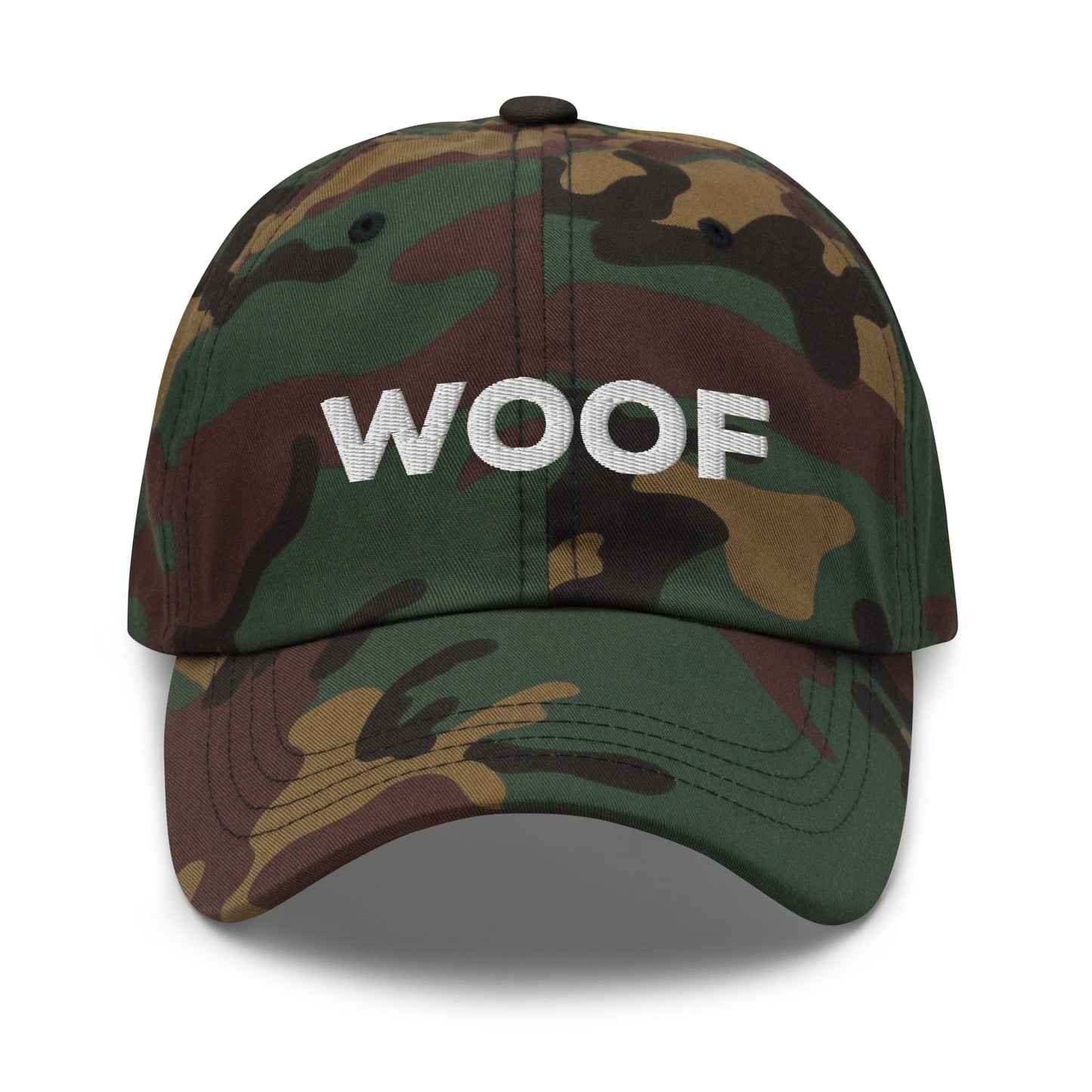 woof hat, embroidered bear pride or puppy play pride cap, camouflage