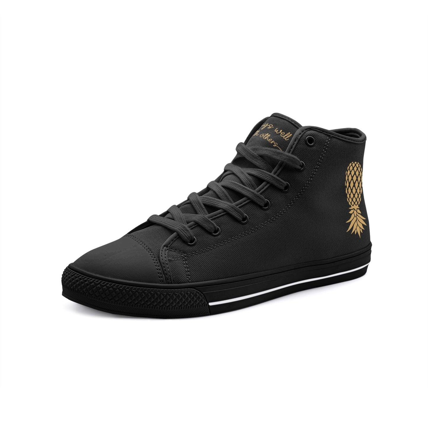 swingers shoes, upside down pineapple sneakers, black