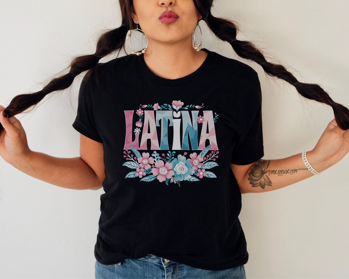 latina mtf transgender pride shirt in use