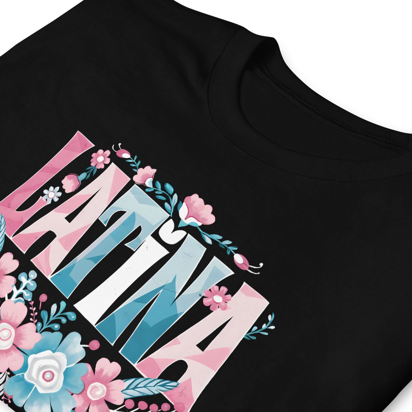 latina mtf transgender pride shirt close up