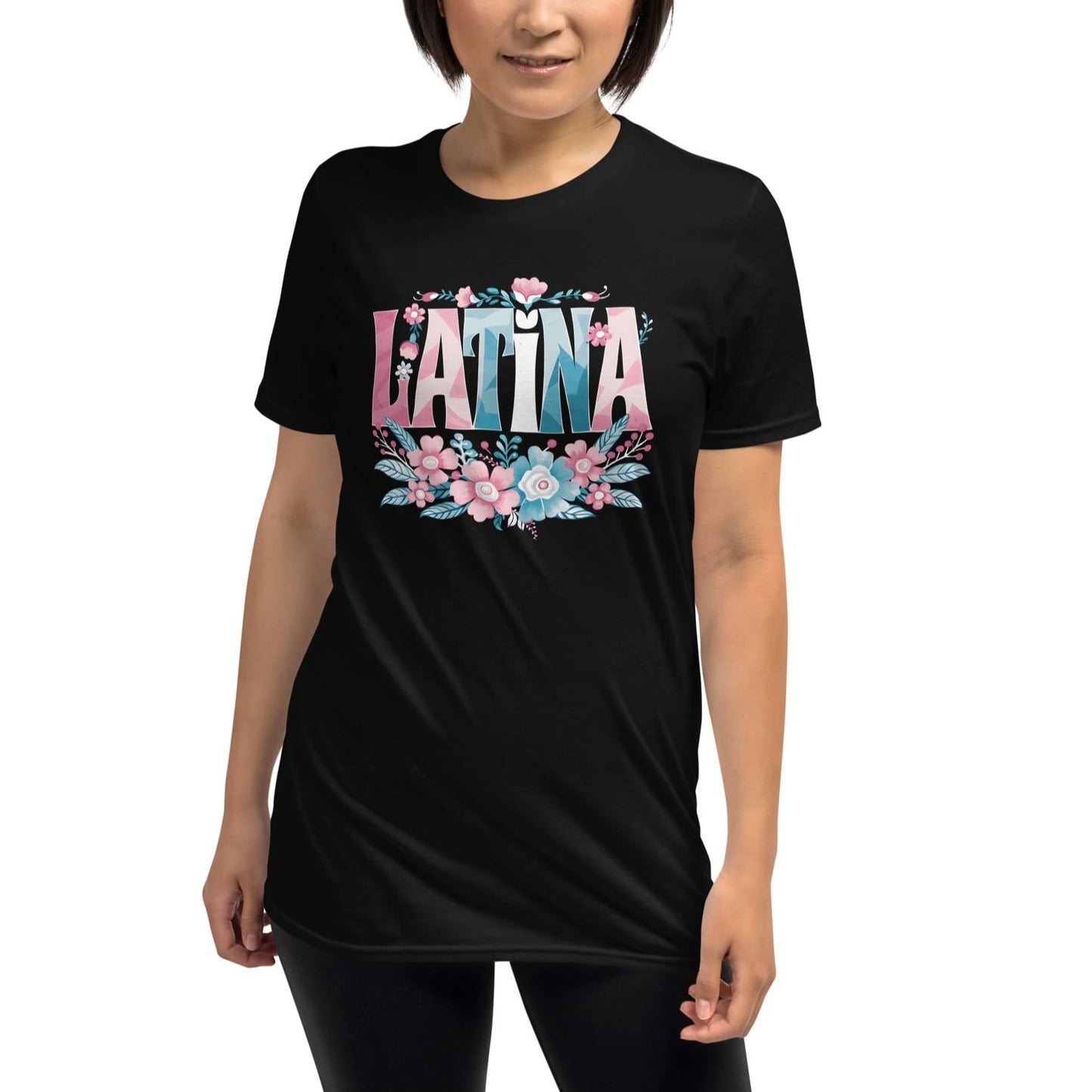 latina mtf transgender pride shirt model