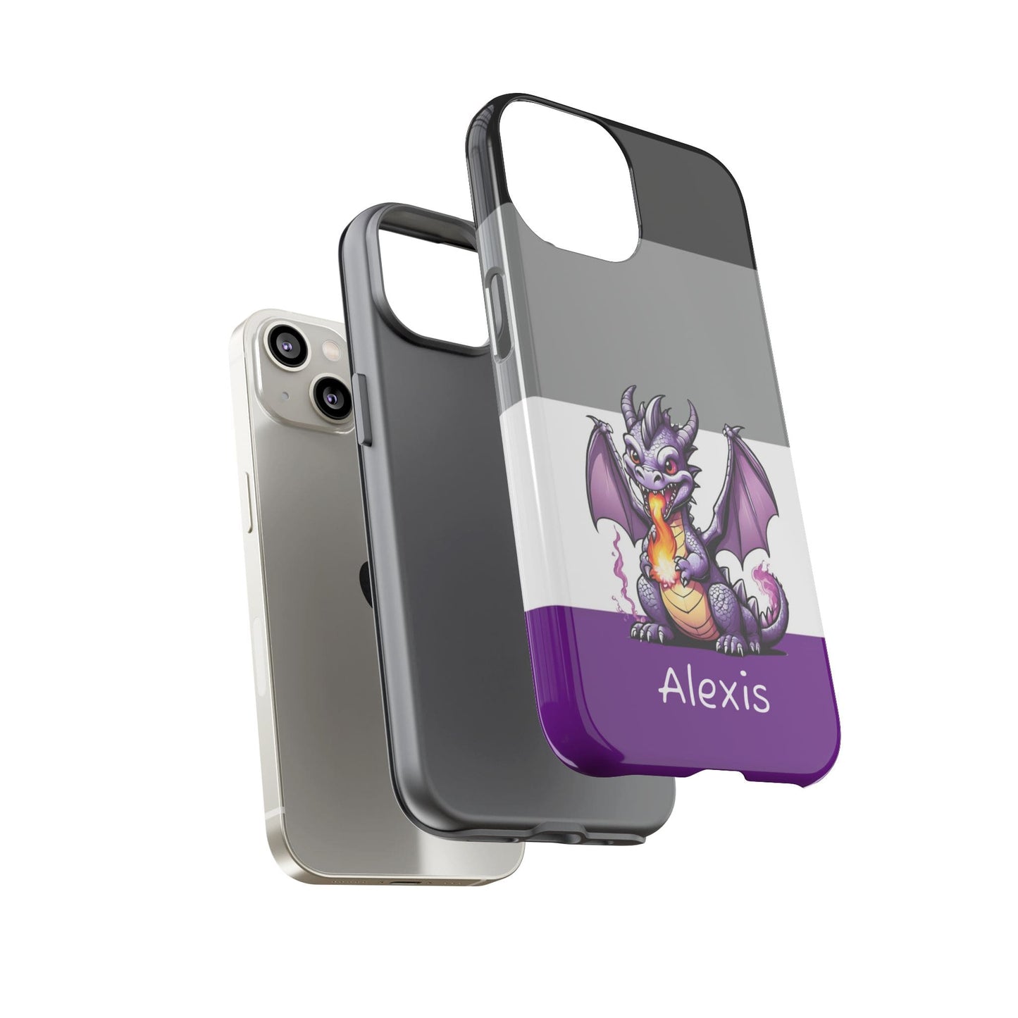 personalised asexual dragon phone case, layers