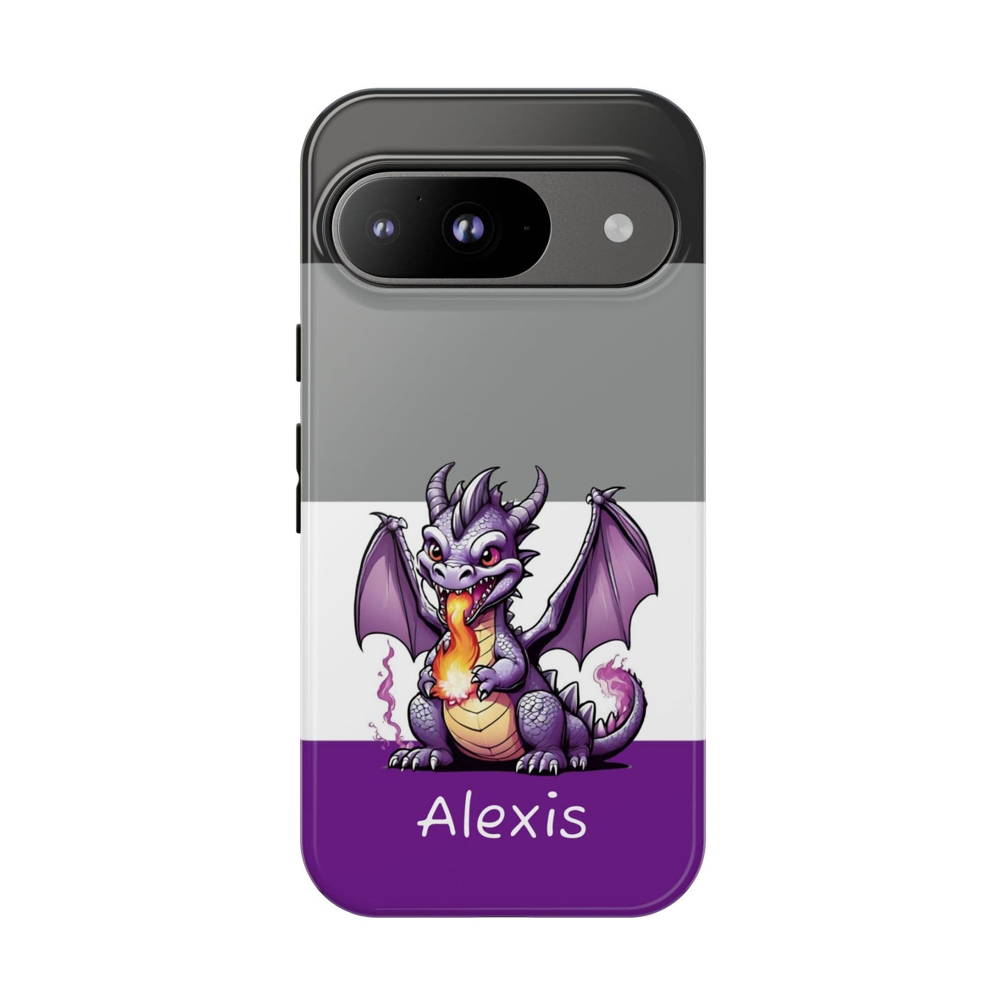 personalised asexual dragon phone case,front
