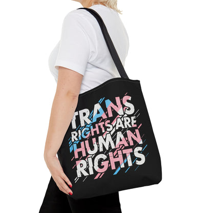 trans rights are human rights transgender tote bag, medium