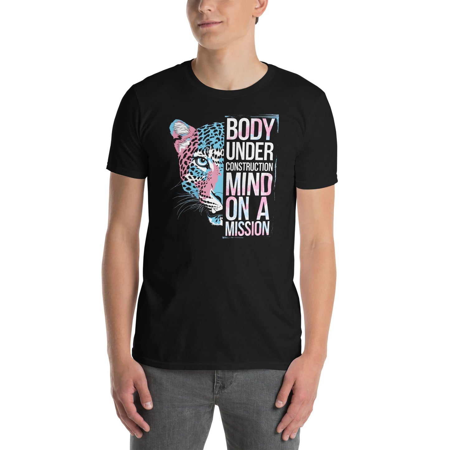 Transgender t-shirt body under construction