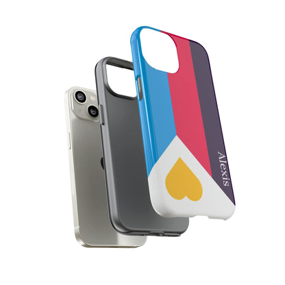 polyamory phone case, custom new tricolor polyamorous flag tough case, layers