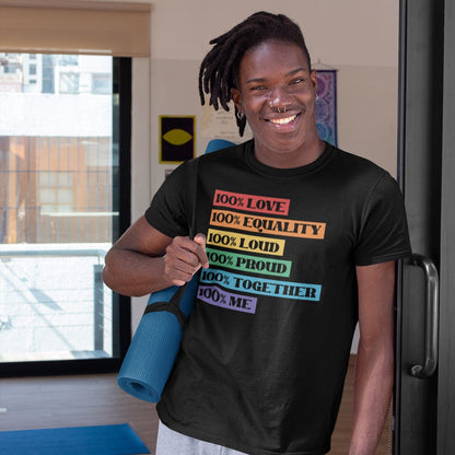 LGBT pride shirt, LGBTQ awareness tee, in use