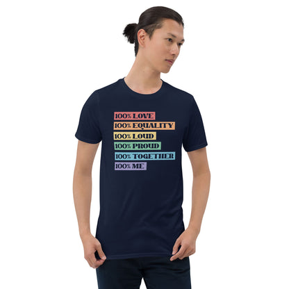 LGBT pride shirt, LGBTQ awareness tee, model 1