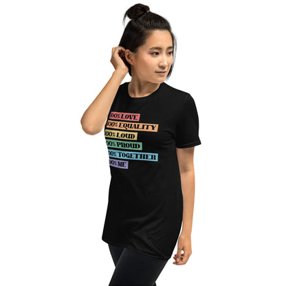 LGBT pride shirt, LGBTQ awareness tee, model 2