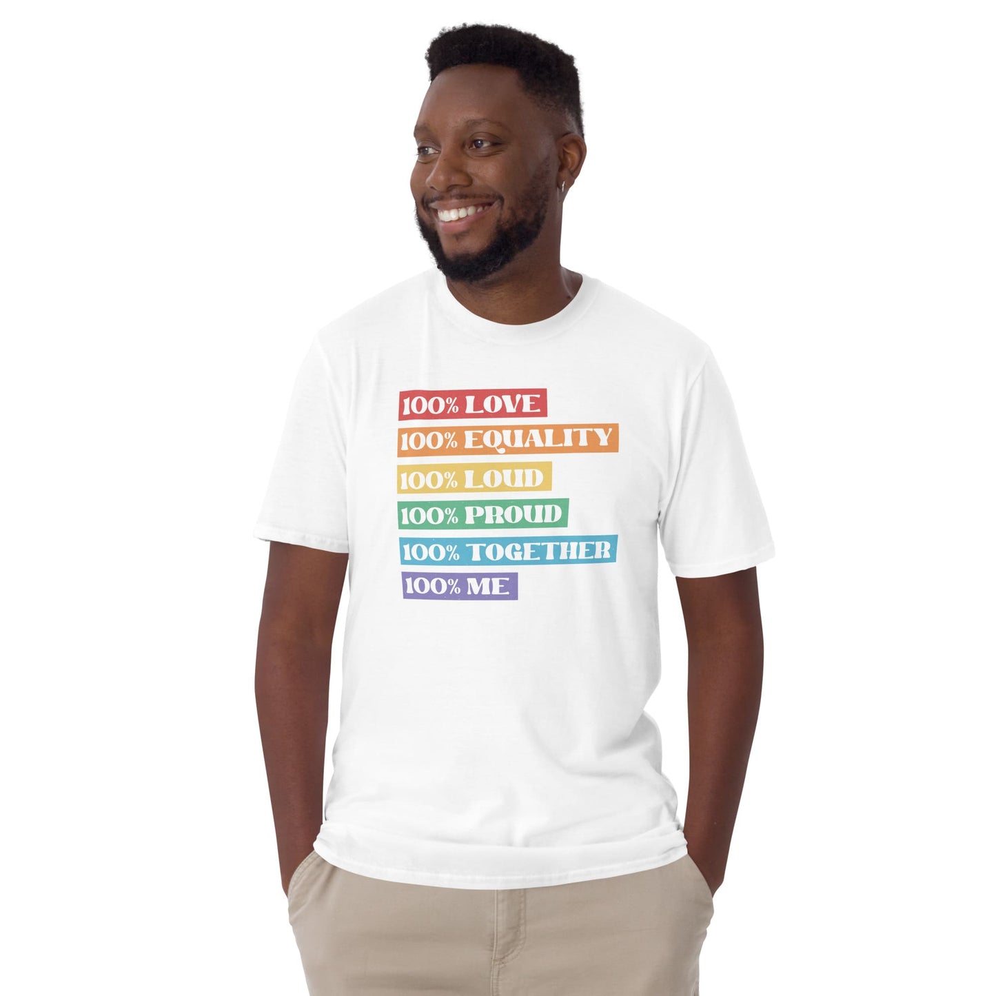 LGBT pride shirt, LGBTQ awareness tee, model 3