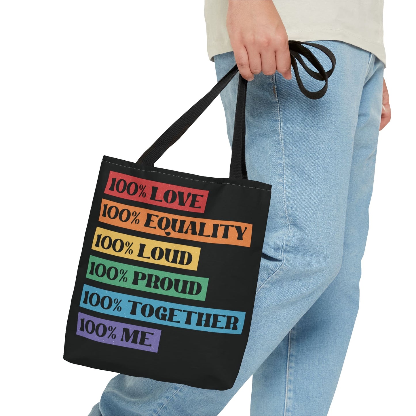 LGBTQ pride tote bag, LGBT awareness bag, small