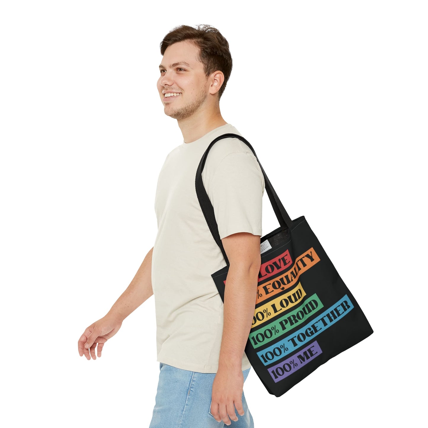 LGBTQ pride tote bag, LGBT awareness bag, medium