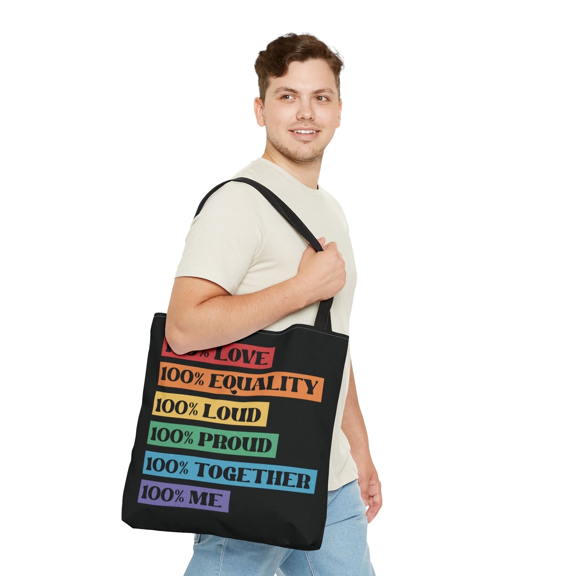 LGBTQ pride tote bag, LGBT awareness bag, large