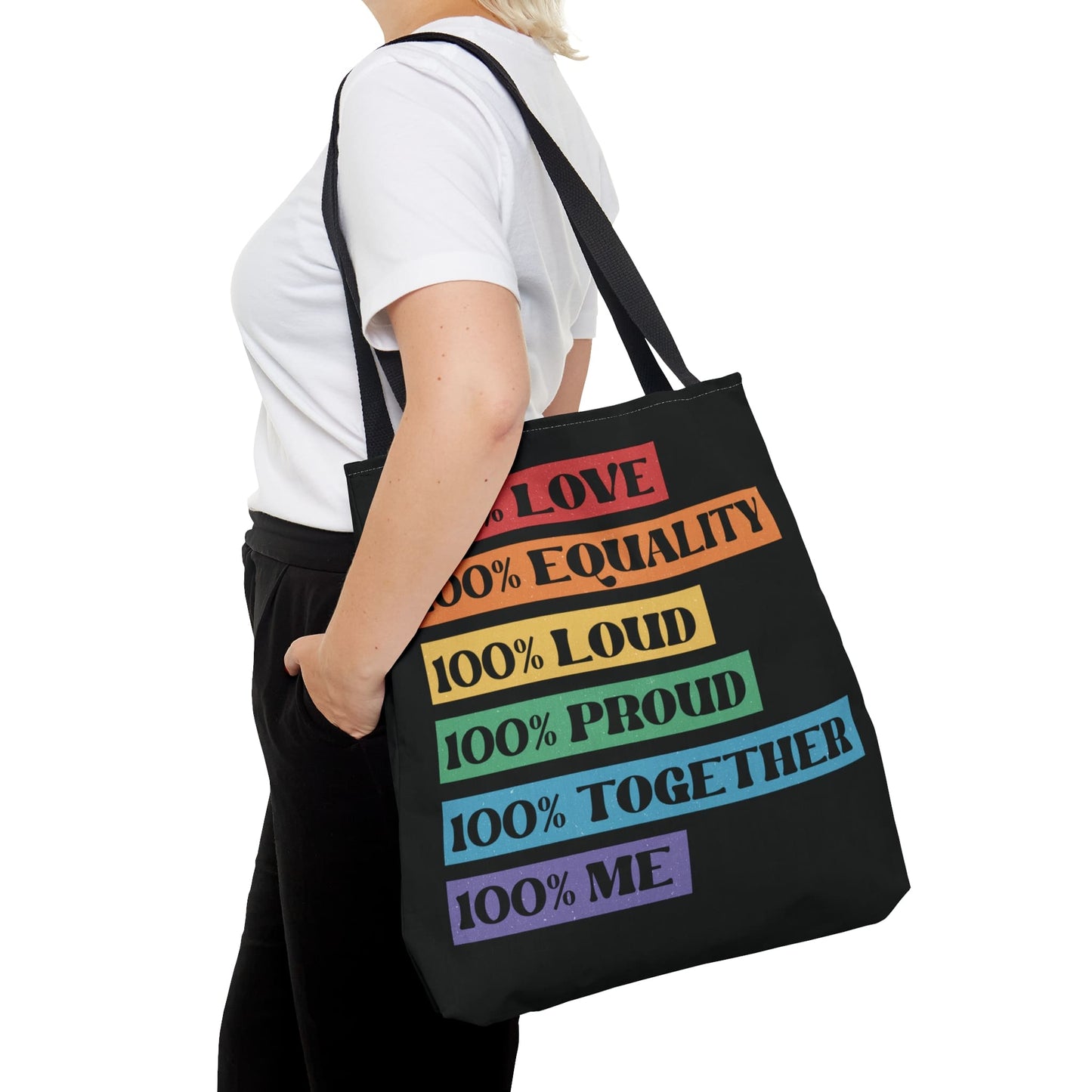 LGBTQ pride tote bag, LGBT awareness bag, large