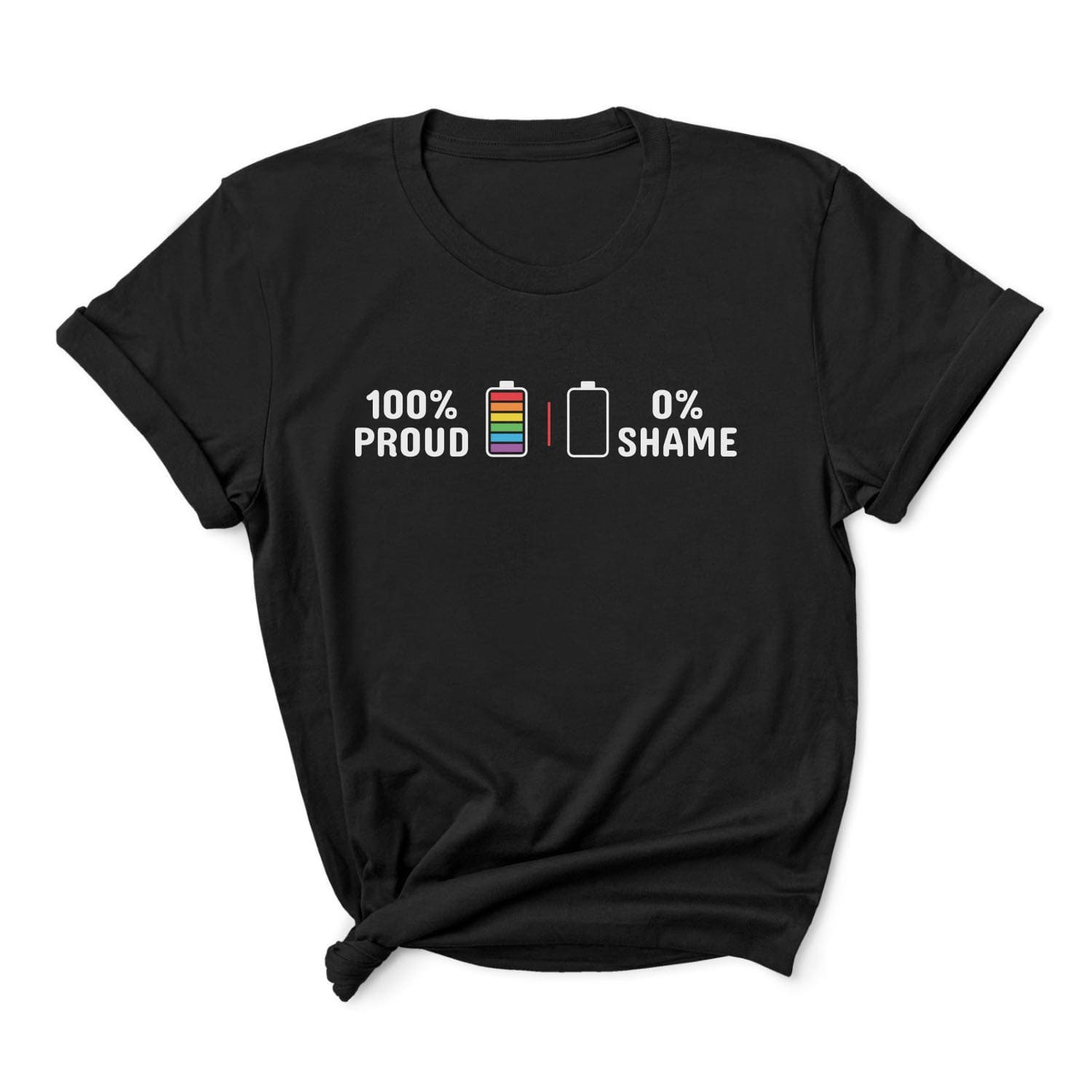 LGBTQ shirt, 100% proud rainbow pride tee, main