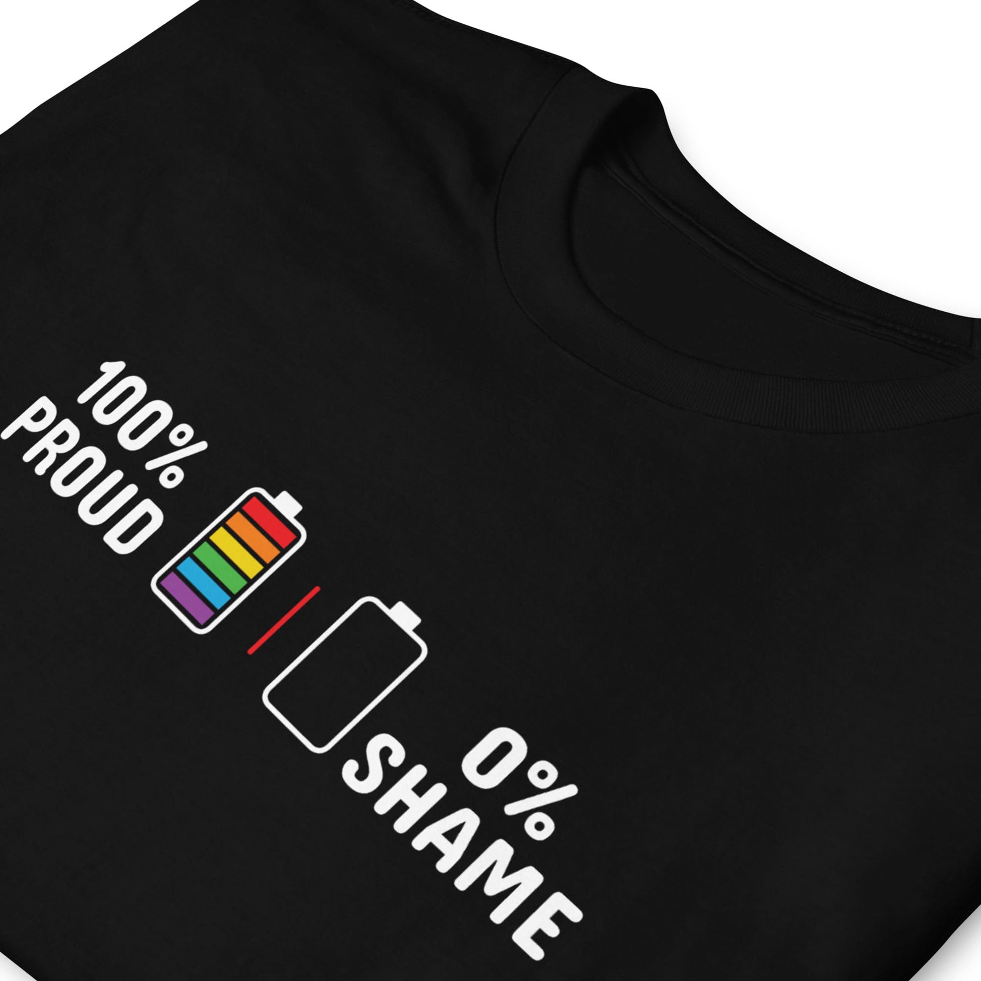 LGBTQ shirt, 100% proud rainbow pride tee, zoom