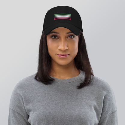 Abrosexual hat, abro pride embroidered cap, model 1 front