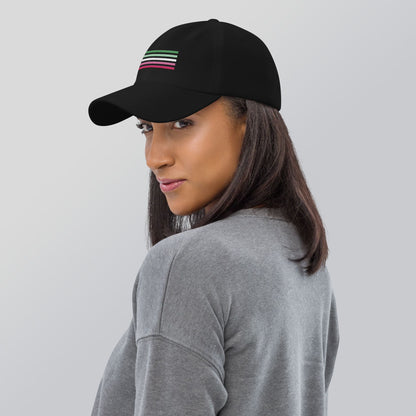 Abrosexual hat, abro pride embroidered cap, model 1 side