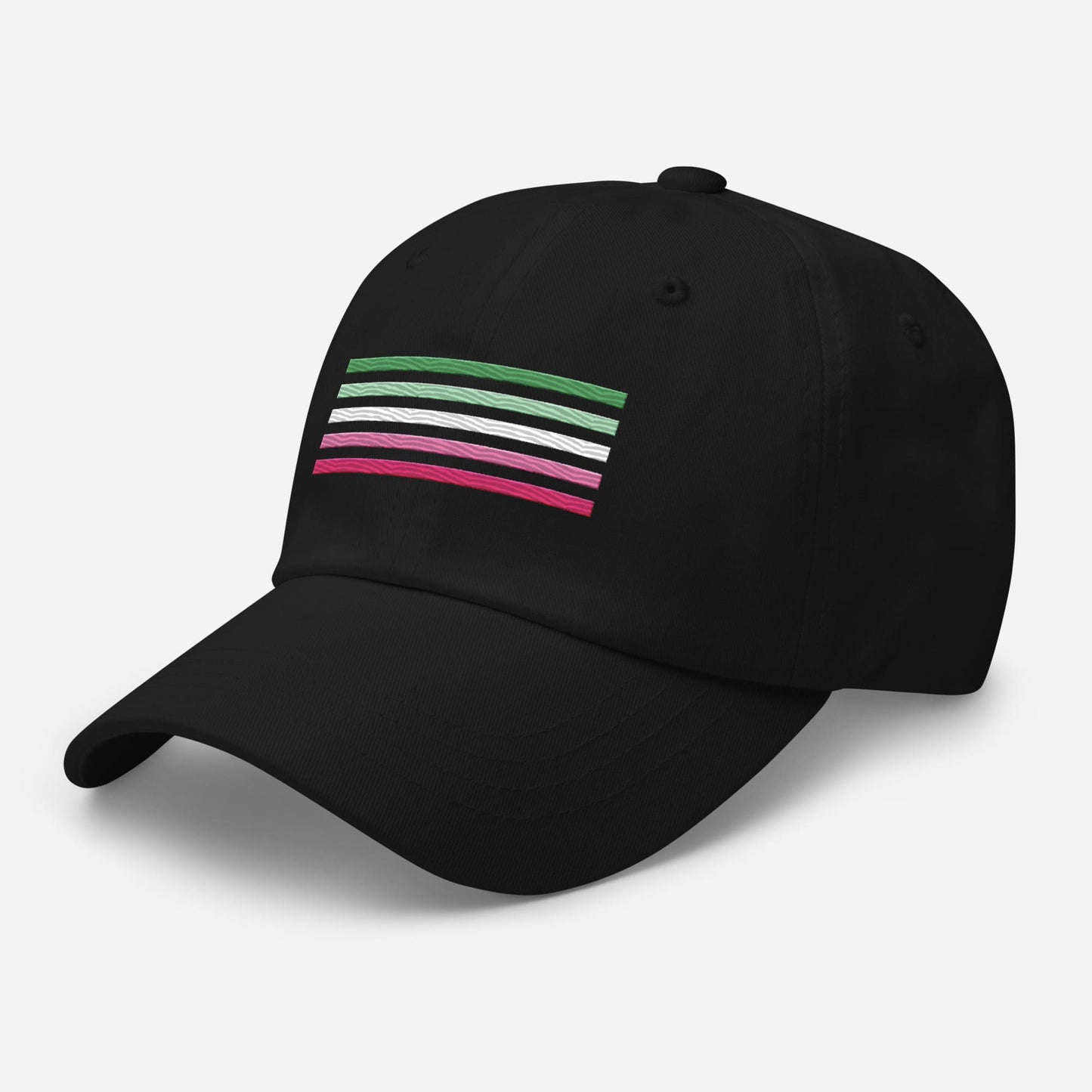 Abrosexual hat, abro pride embroidered cap, left