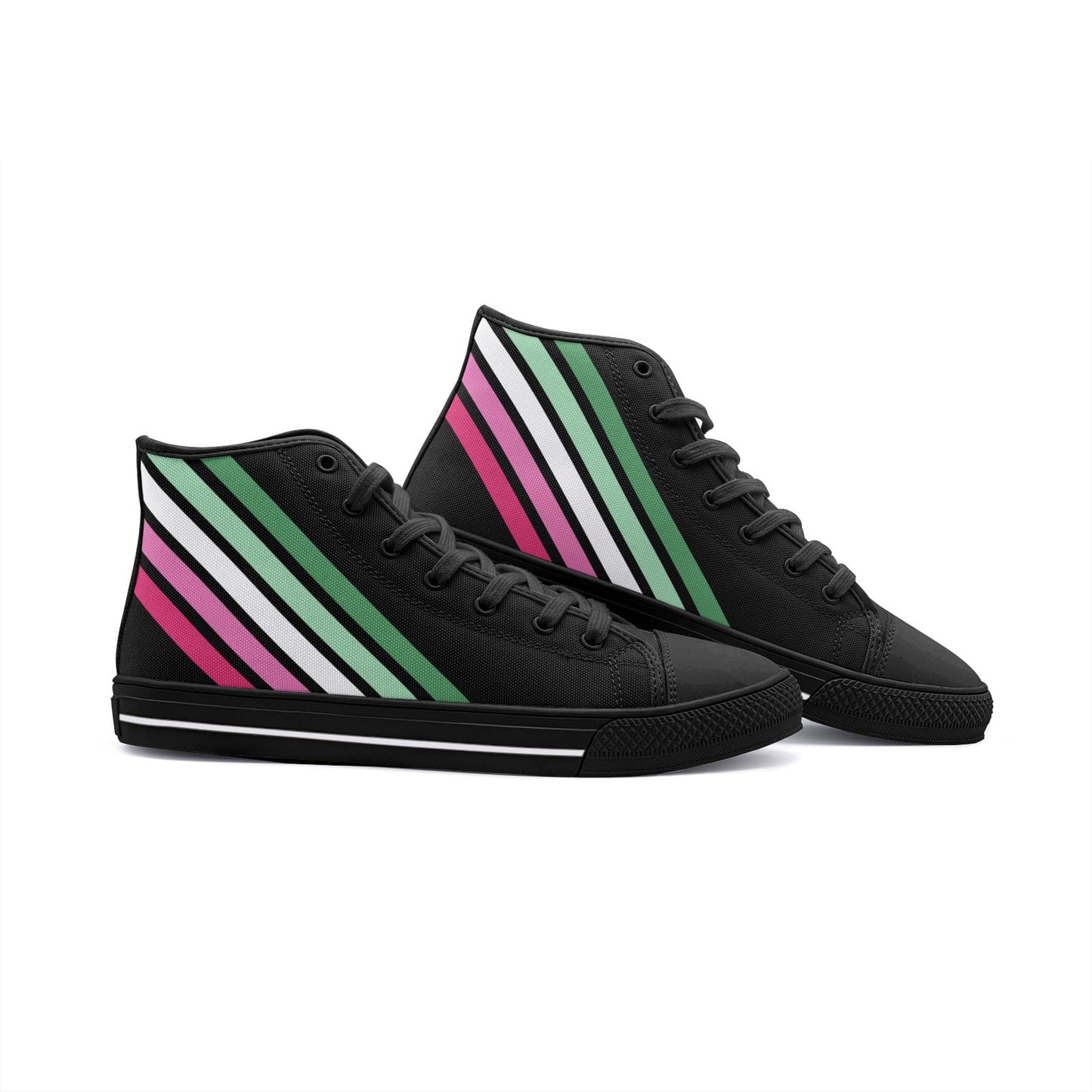 abrosexual shoes, abro pride sneakers, black