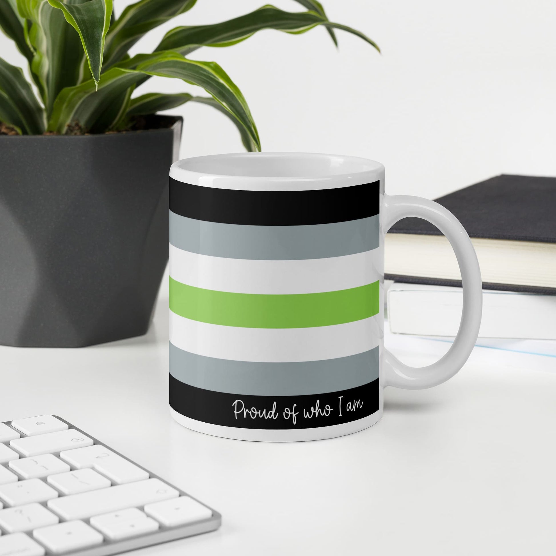 agender coffee mug on desk