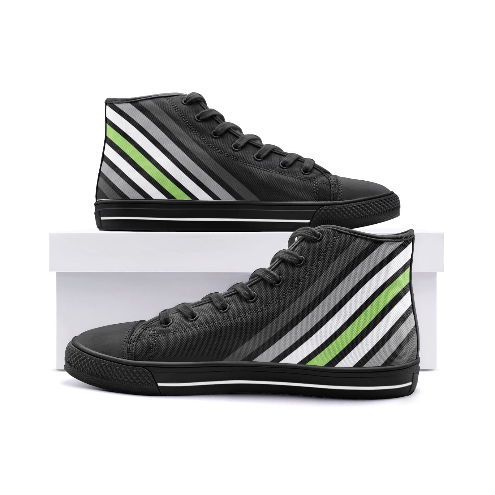 agender shoes, subtle genderless sneakers, black