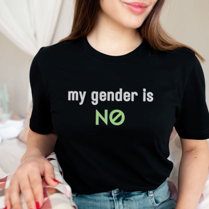 cute person wearing agender shirt