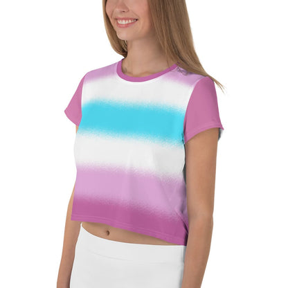 femboy crop top, cute angel wings on the back, model 1 left