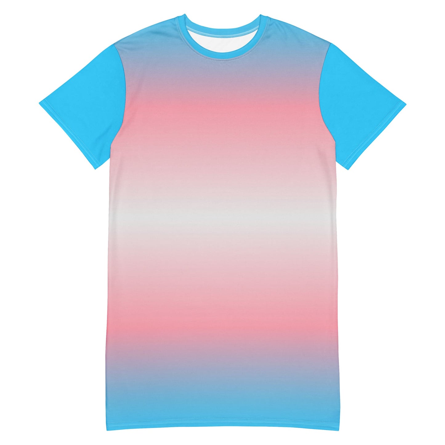 transgender dress, trans pride t shirt dress with angel wings on back, flatlay front