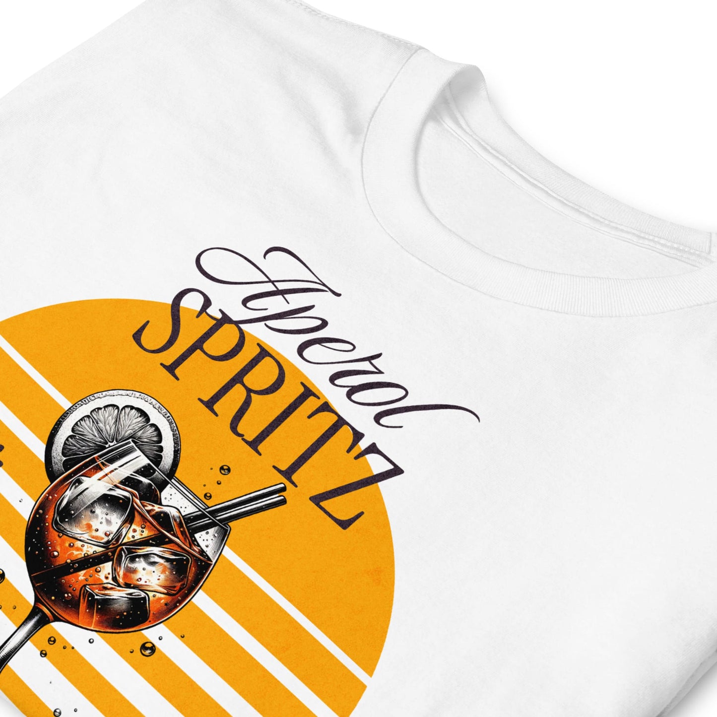 White t-shirt with a graphic design of a drink and 'Fever-Tree Spritz' text on a yellow background: Aperol Spritz Social Club Shirt, Summer Day Drinking Tee, Cocktail Party Girls Night Out T-Shirt, Aperol Lover Gift, Bartender Outfit