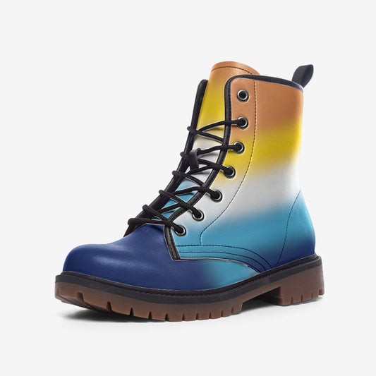 aroace shoes, aro ace pride combat boots