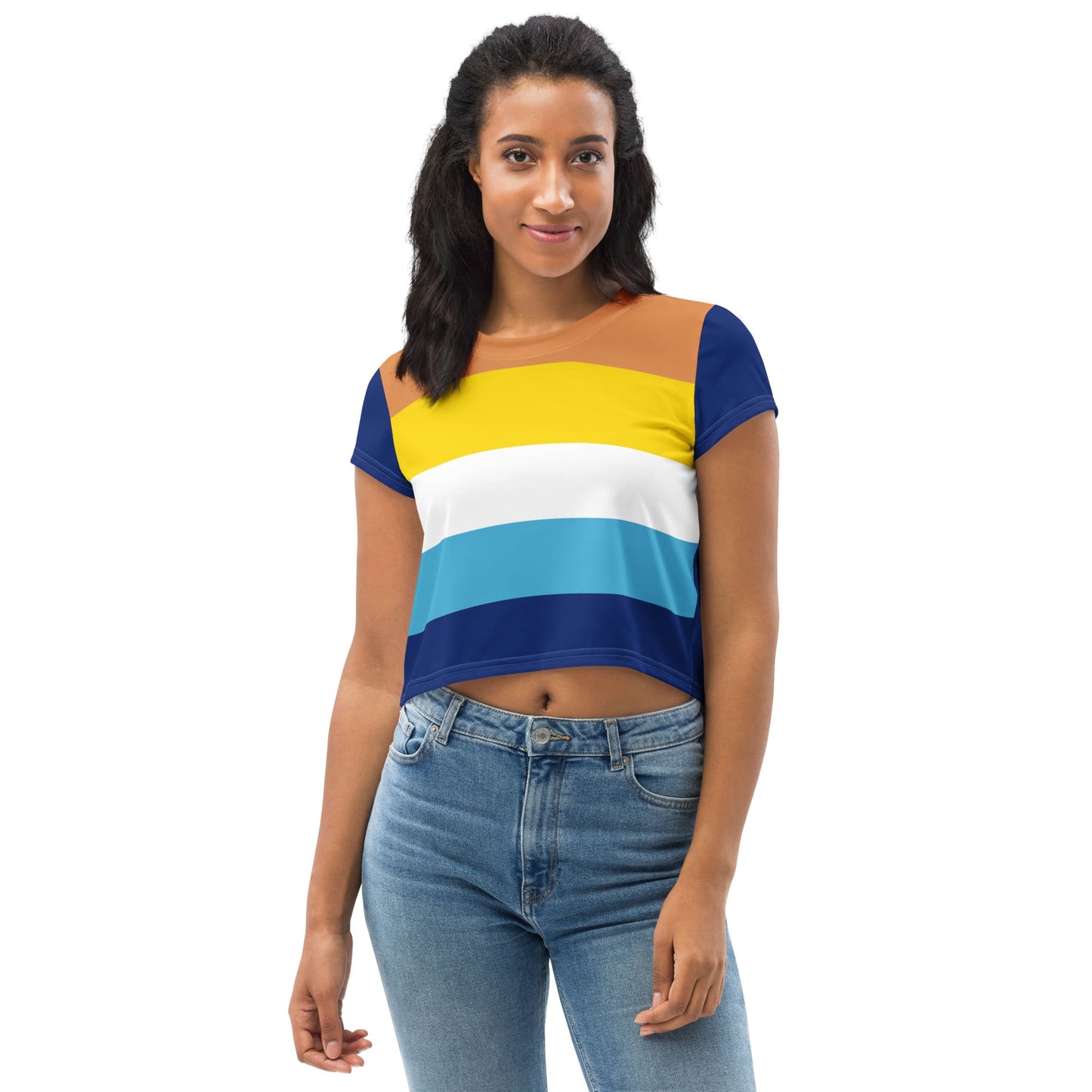 aroace crop top, model 2