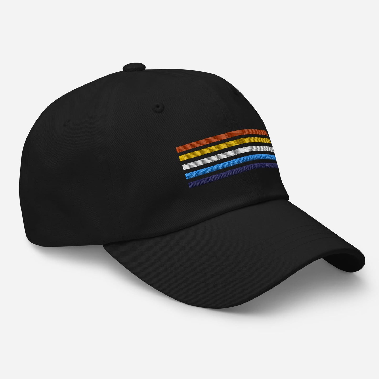 aroace hat, aro ace pride embroidered cap, left