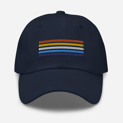 aroace hat, aro ace pride embroidered cap, navy