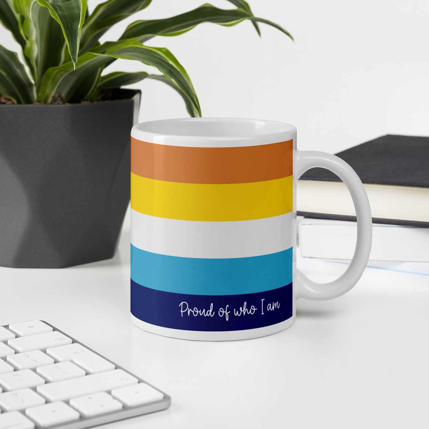 aroace coffee mug on desk