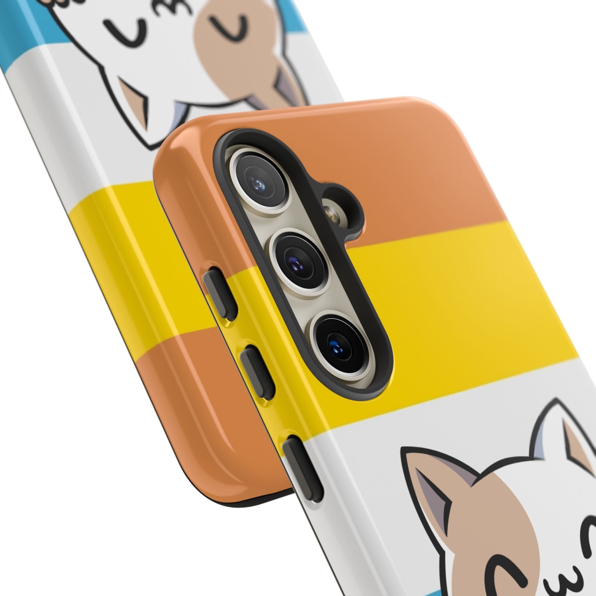 aroace phone case kawaii cat, close up