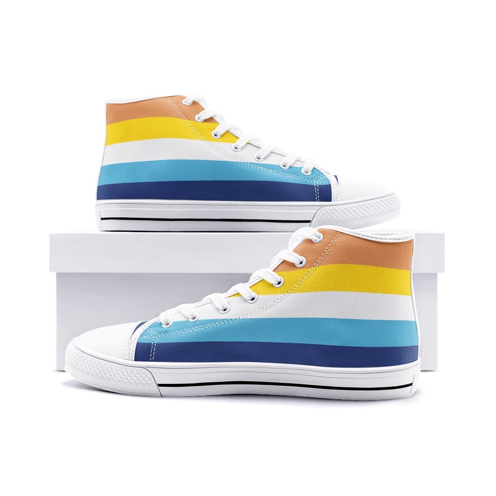 aroace shoes, aro ace pride flag sneakers, white