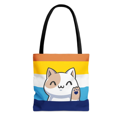 aroace tote bag cute cat, front