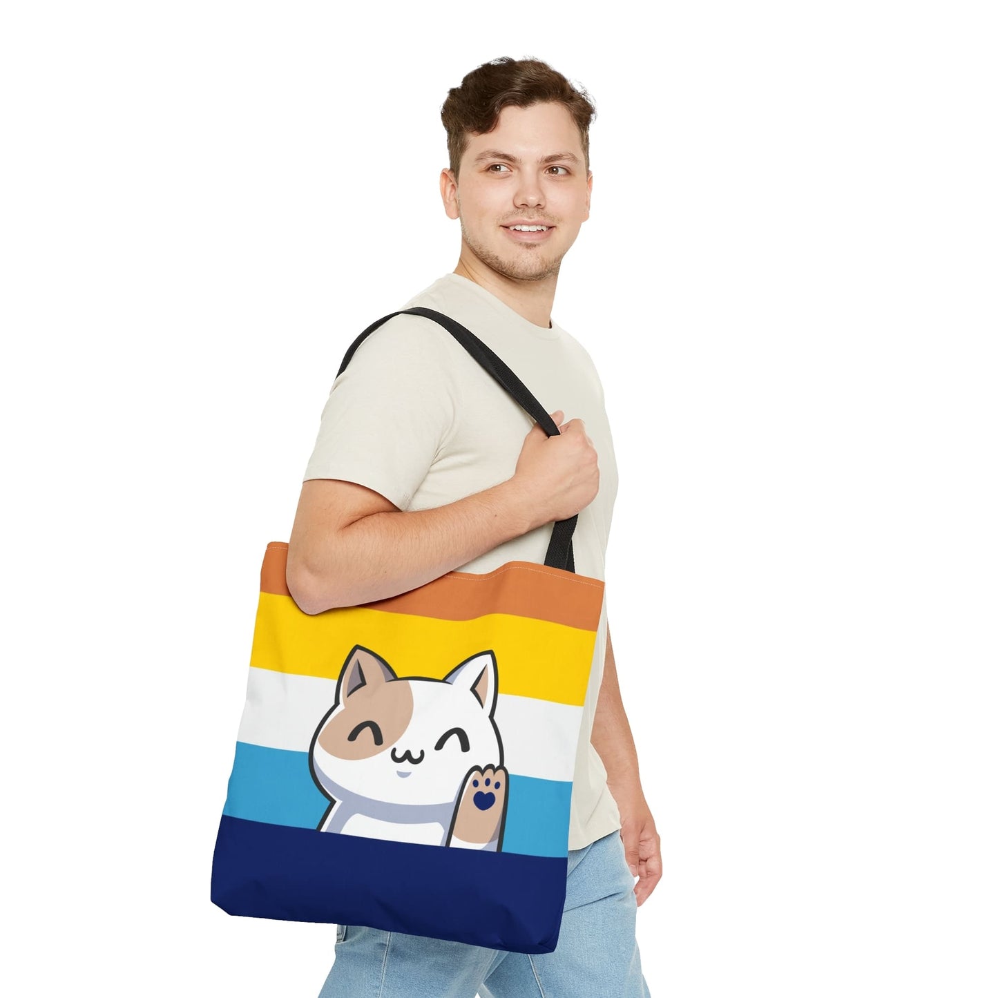 aroace tote bag cute cat, large