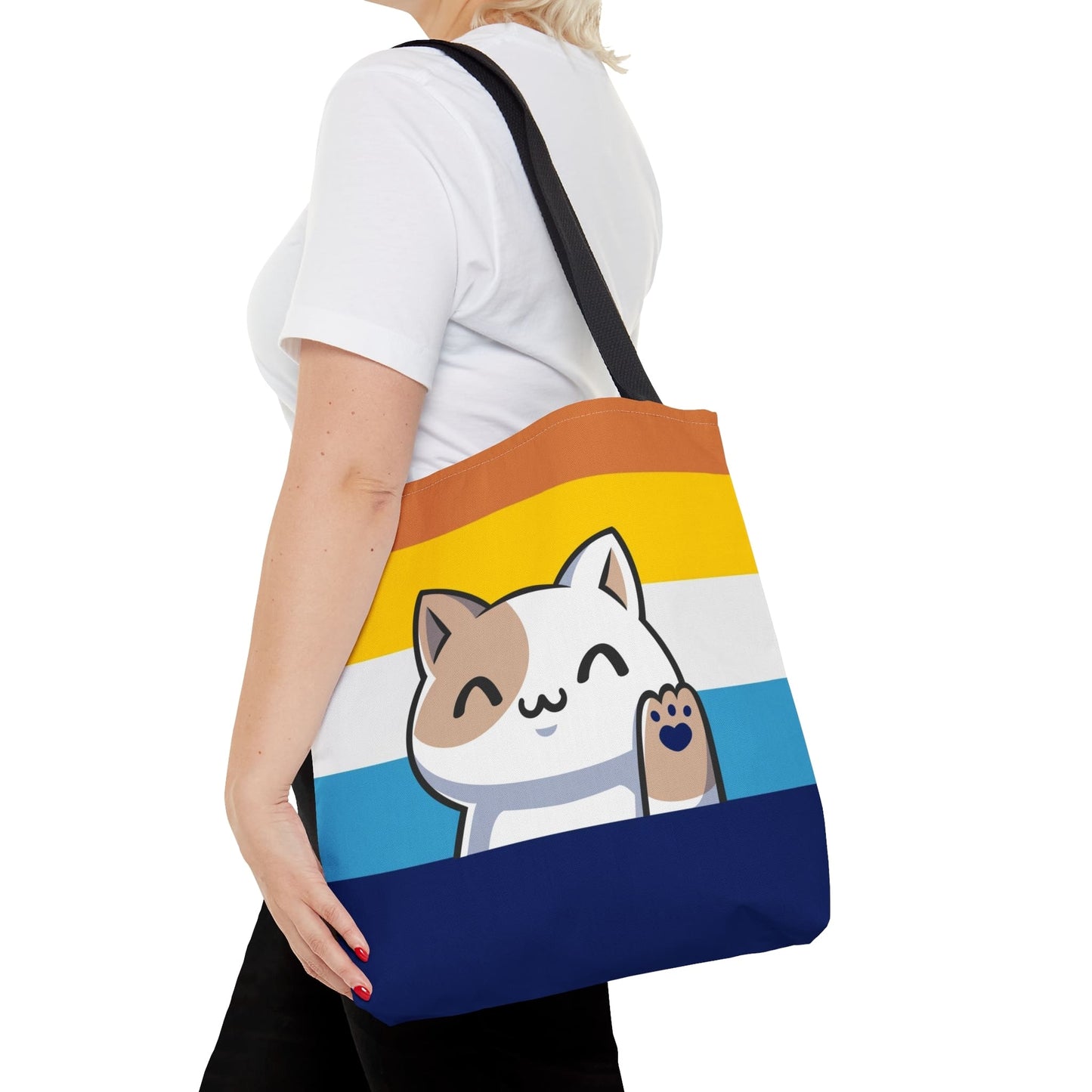 aroace tote bag cute cat, large