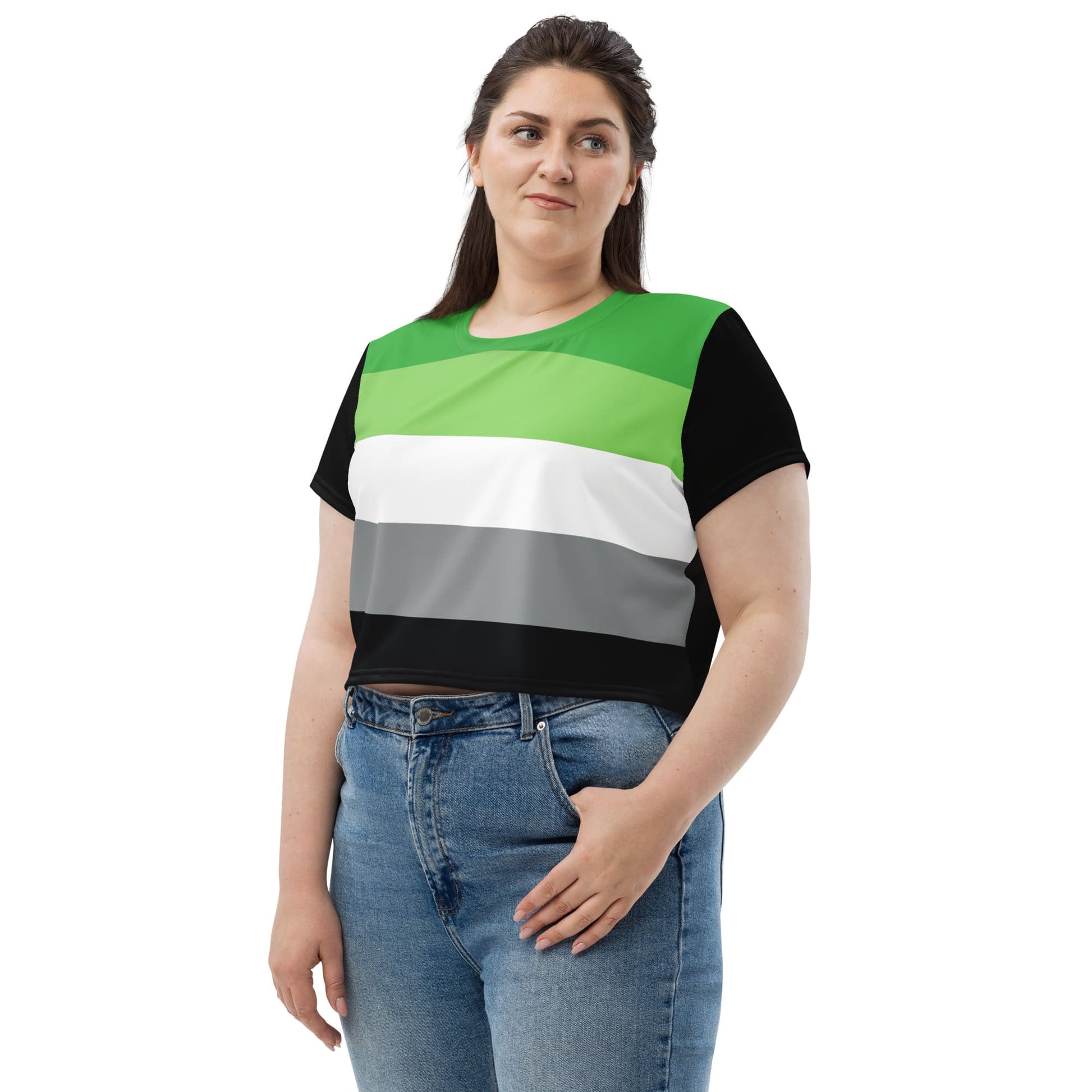 aromantic crop top, model 2