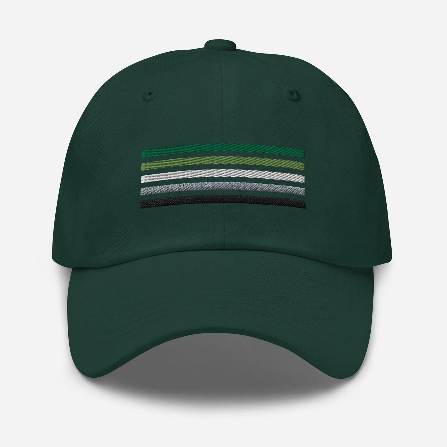 aromantic hat, aro pride flag embroidered cap, green