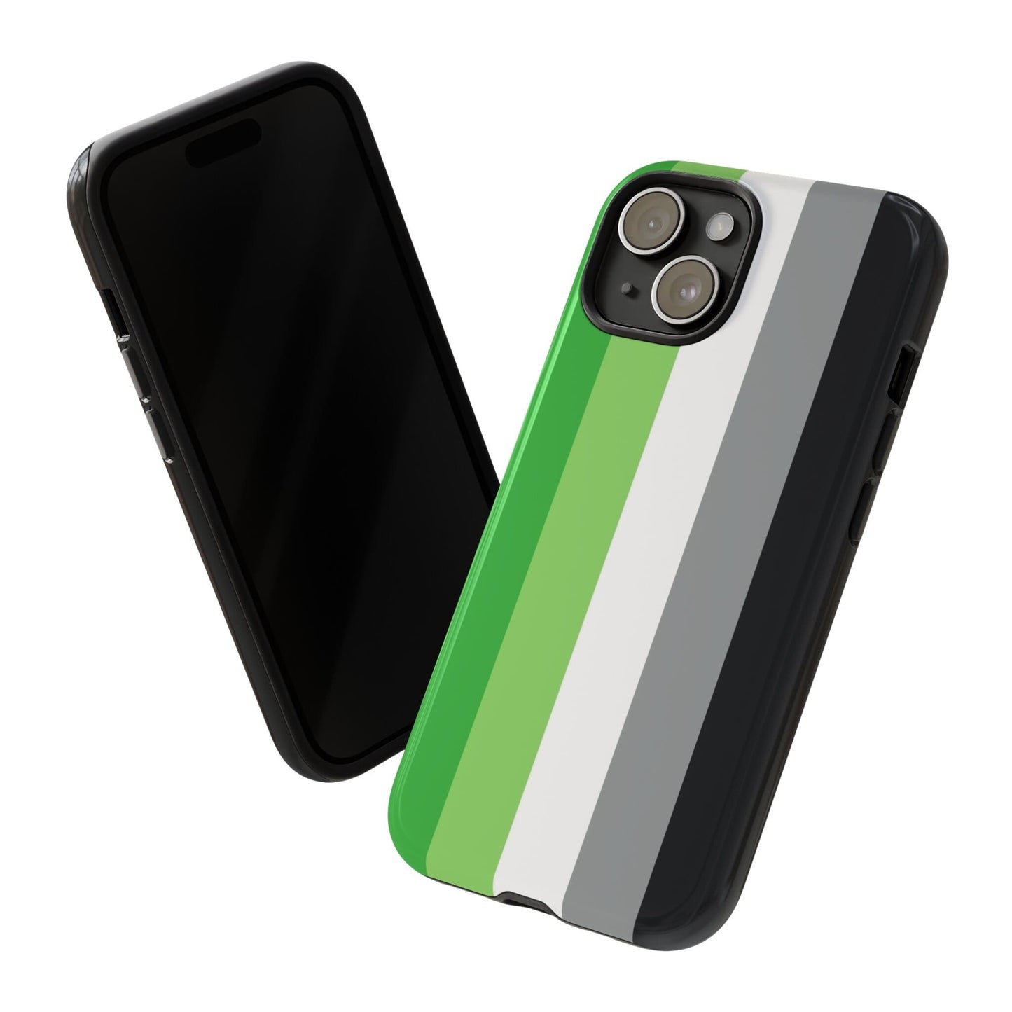 aromantic flag phone case, tilt