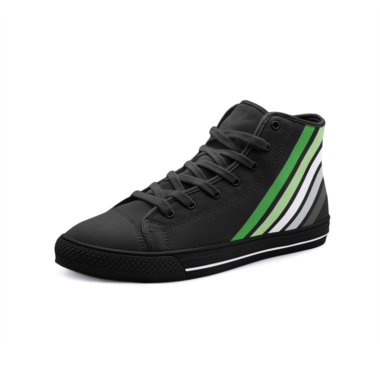 aromantic shoes, subtle aro sneakers, black