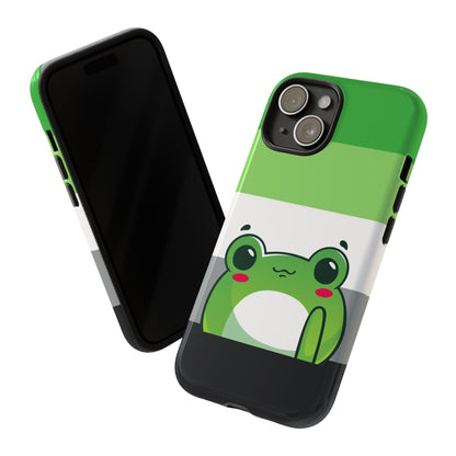 aromantic phone case kawaii frog, tilt