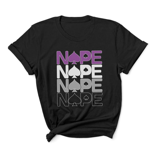 funny asexual shirt, nope ace of spades, main