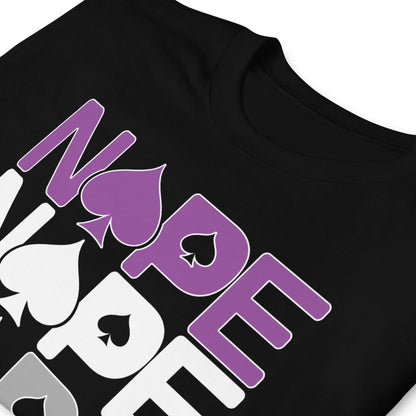 funny asexual shirt, nope ace of spades, zoom