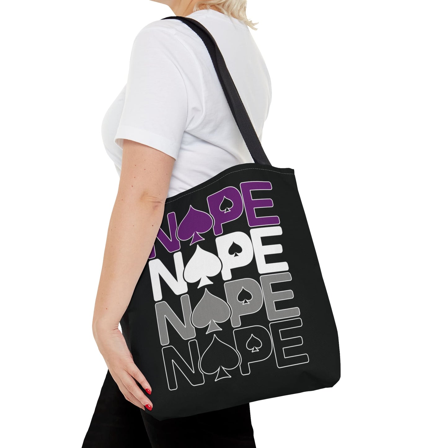 asexual tote bag, nope ace of spades bag, large