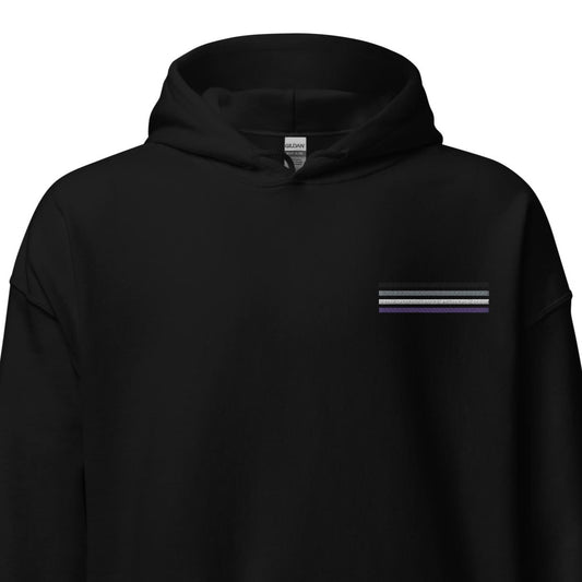 asexual hoodie, subtle ace pride flag embroidered pocket design hooded sweatshirt, main