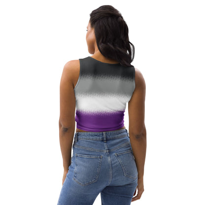 asexual crop top, ace pride tank, model 1 back